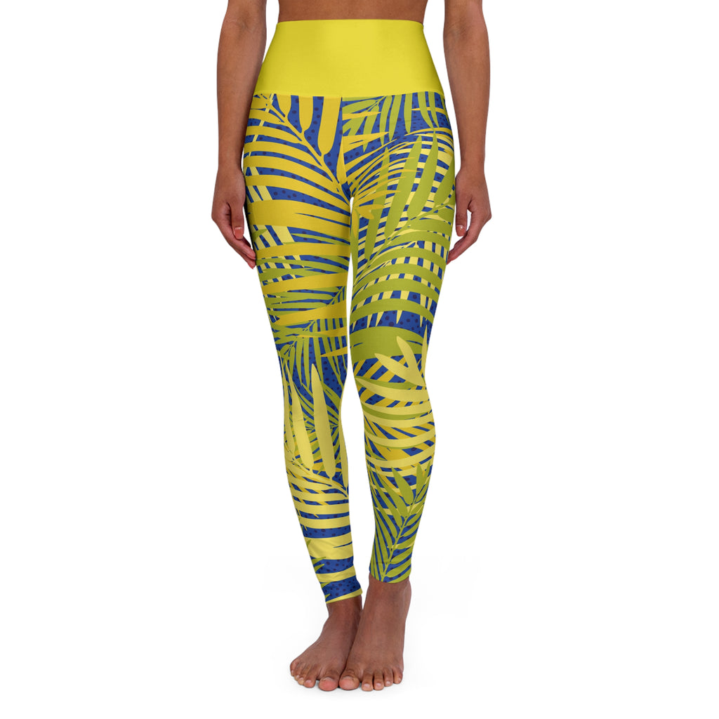 Tropical Palm High Waisted Yoga Leggings
