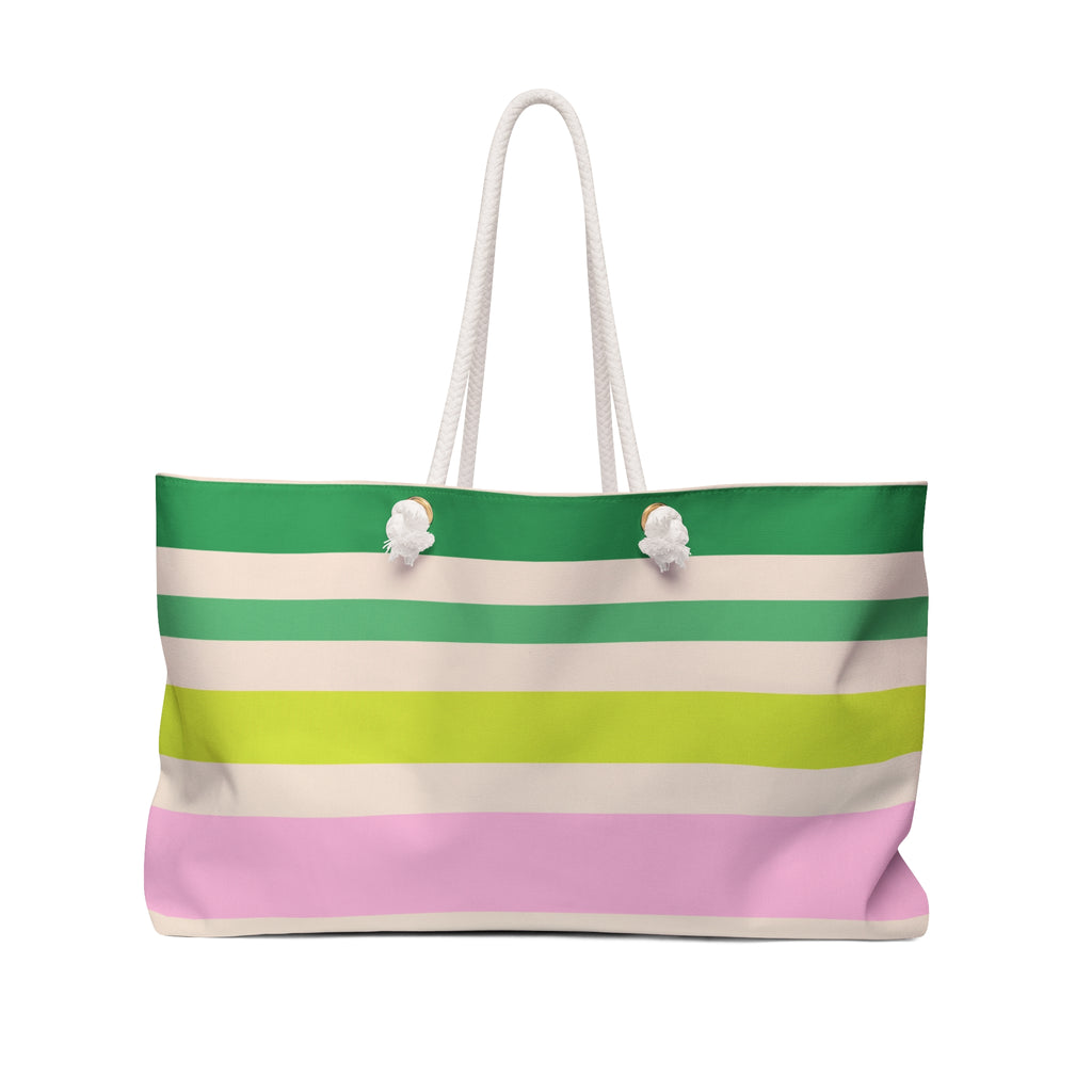 Weekender Bag in Melon Stripe