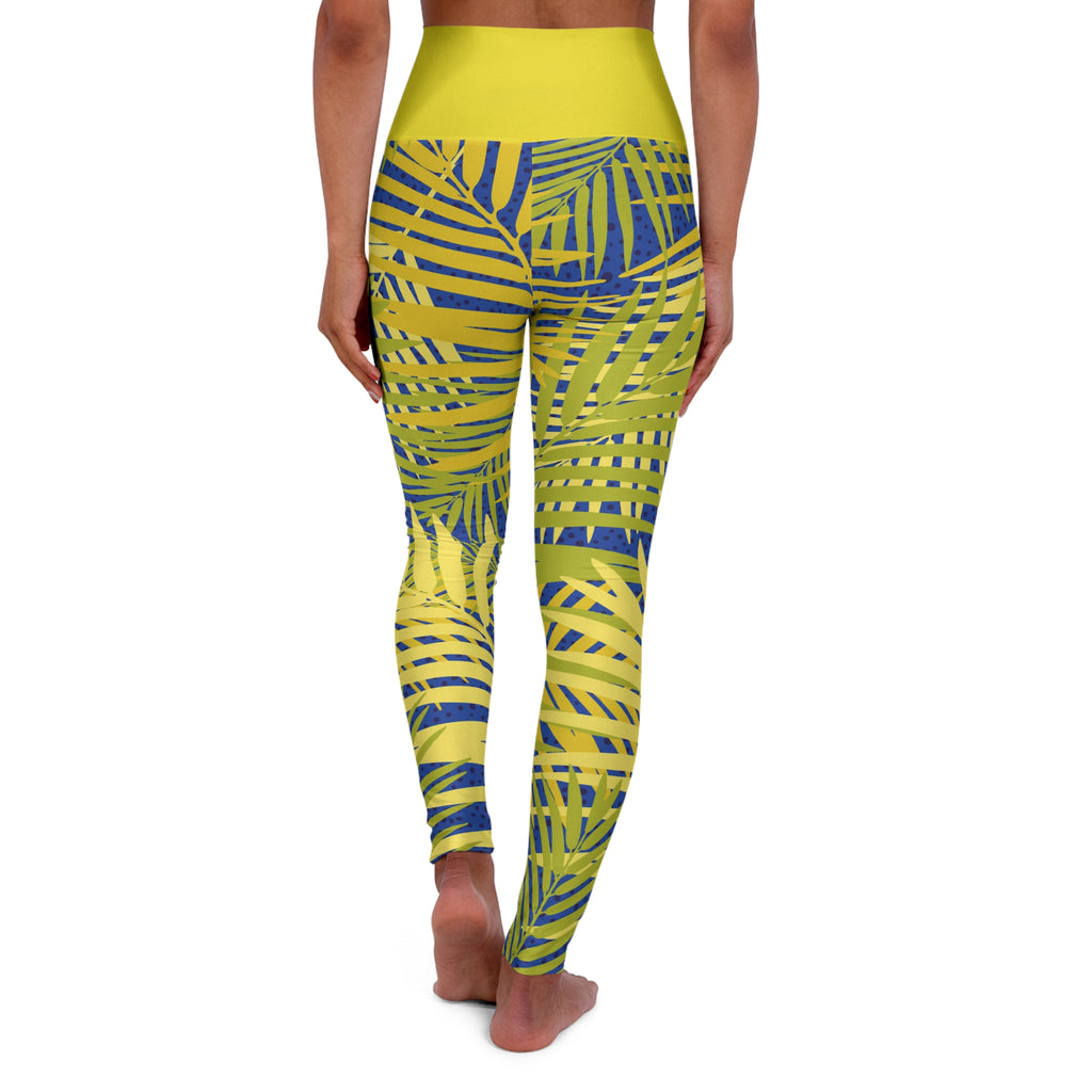 Tropical Palm High Waisted Yoga Leggings