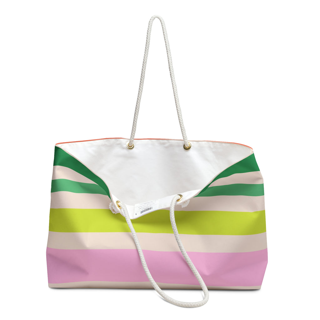 Weekender Bag in Melon Stripe