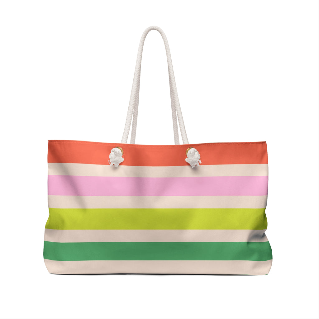 Weekender Bag in Melon Stripe