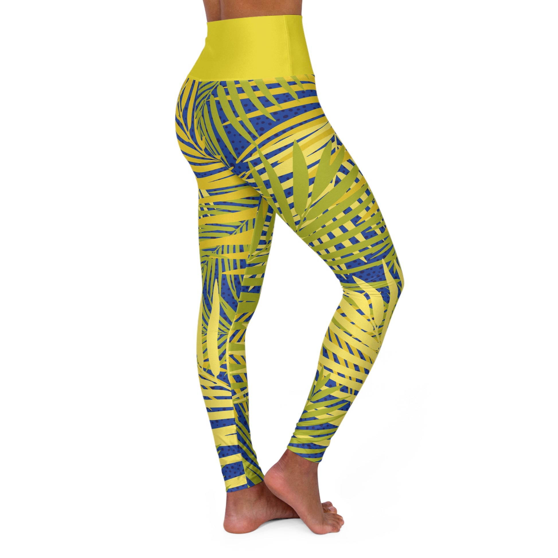 Tropical Palm High Waisted Yoga Leggings